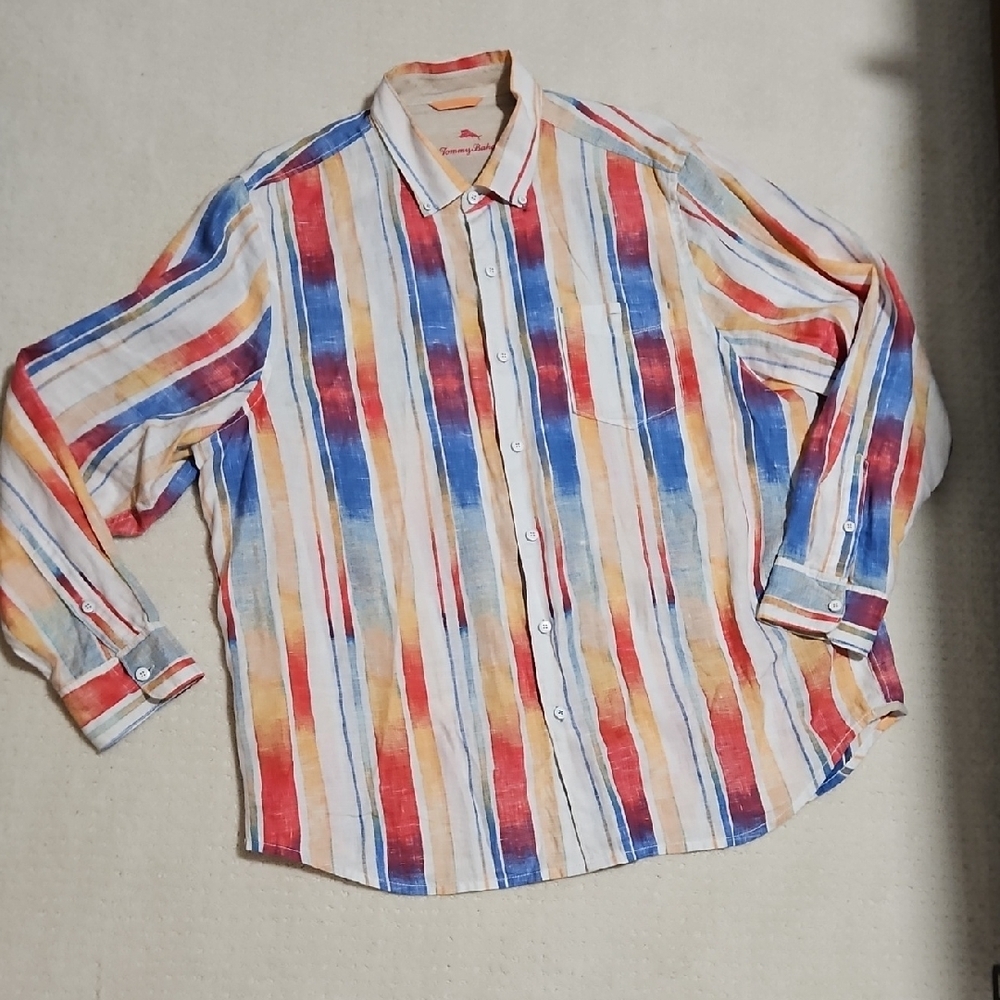 Tommy Bahama Linen Striped Multicolor Shirt